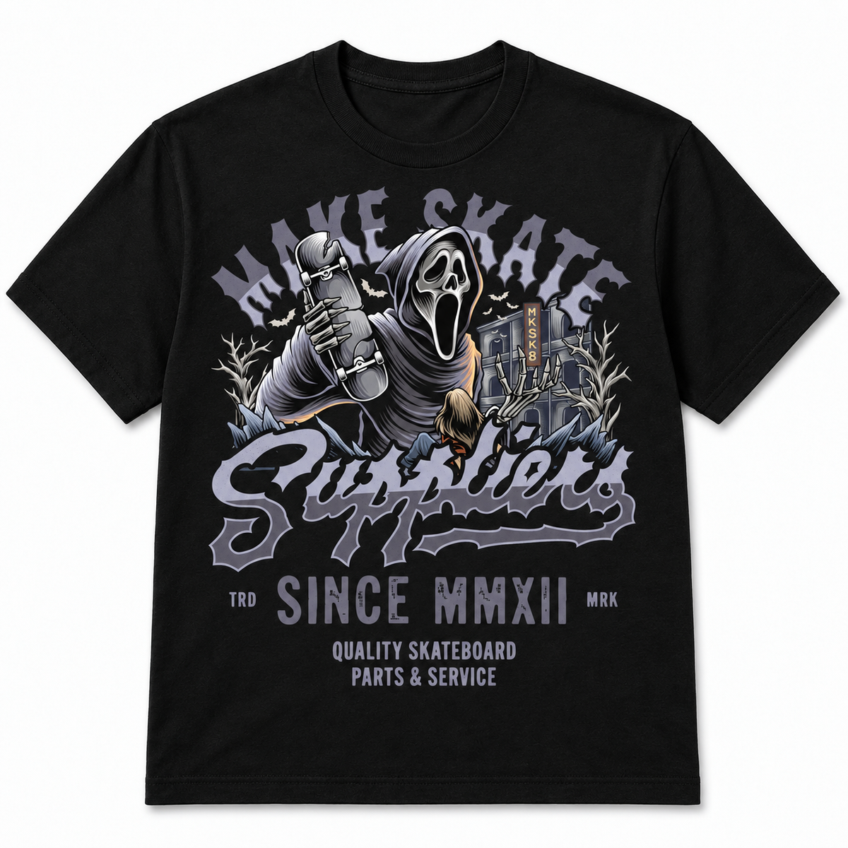MKSK8 "SCREAM GHOSTFACE" SKATE DECK TEE