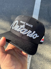 Load image into Gallery viewer, MKSK8 (BLACK x ONTARIO) "SNAP-BACK"  "WOOL" LOGO HAT

